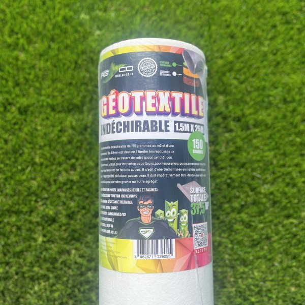 Rouleau de Géotextile Blanc 150grs 1.5Mx25ML soit 37.50M²